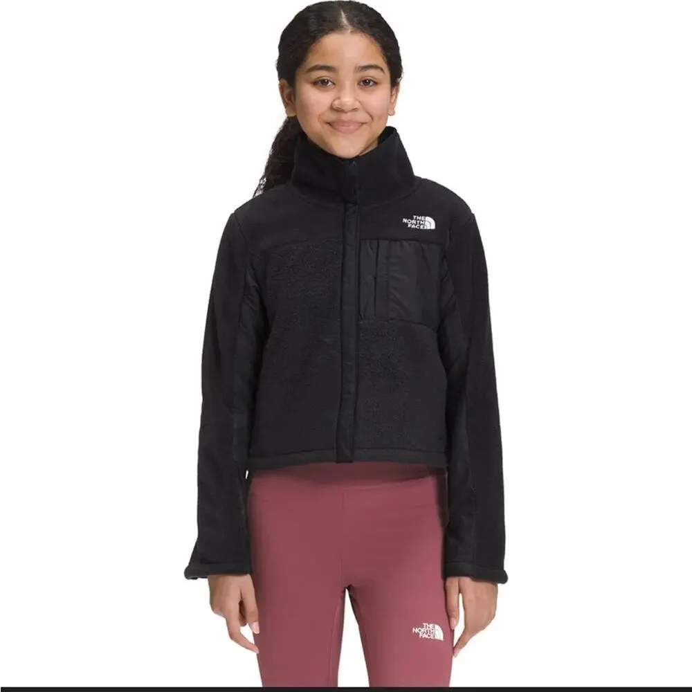 The North Face Girls Mash-Up Fleece Jacket – All Black – Size Large
